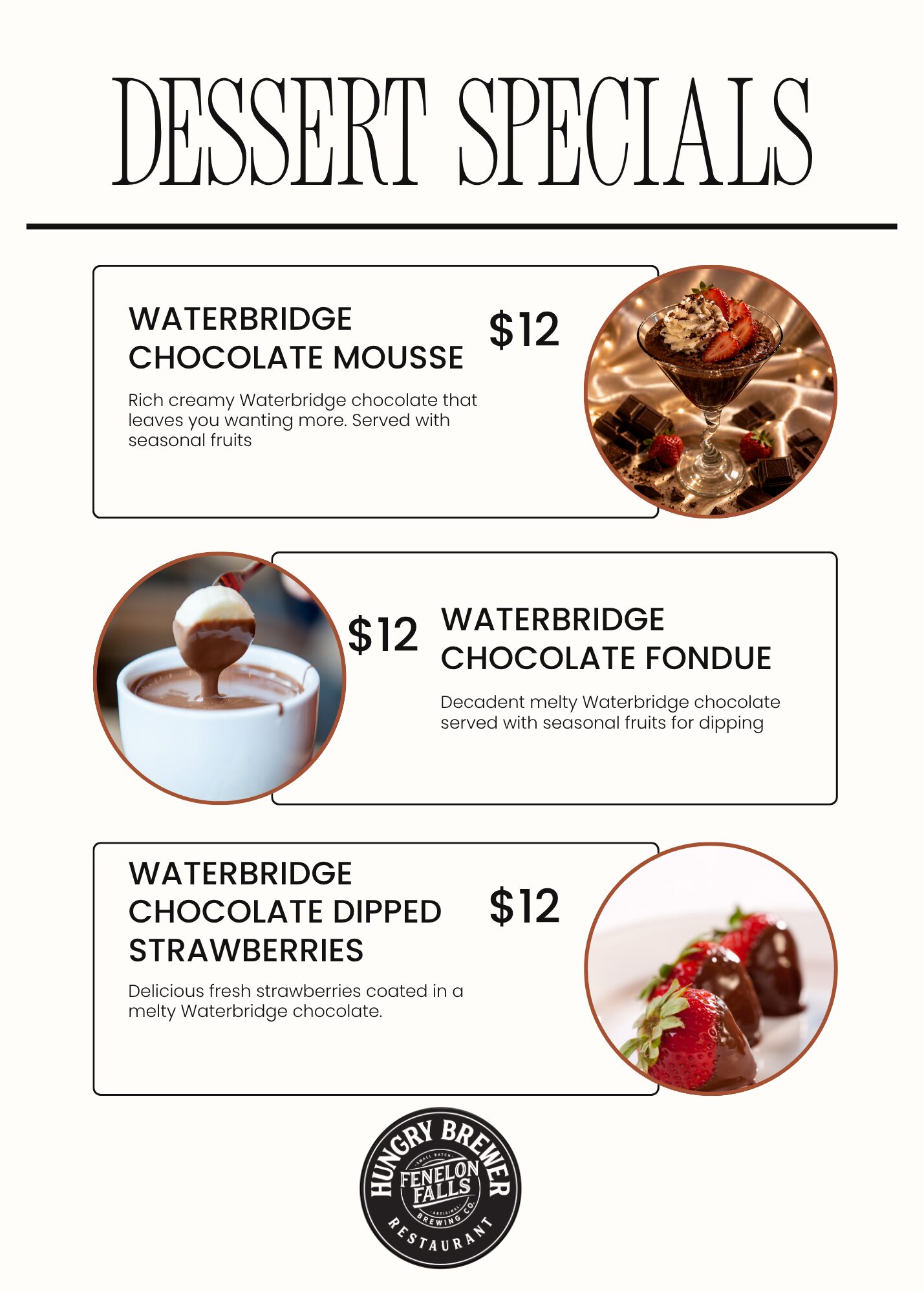 Dessert Menu FFBC